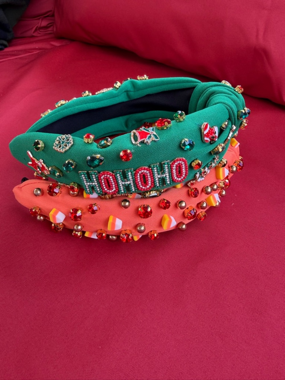 Embellished Christmas and Halloween Holiday Headbands -Beaded Accent